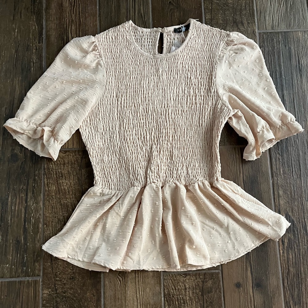 Smocked puff sleeve top
